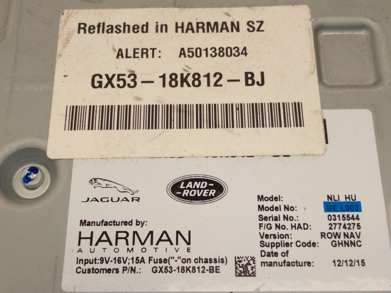 Recambio de sistema audio / radio cd para land rover range rover evoque (l538) 2.0 d referencia OEM IAM GX5318K812BJ  