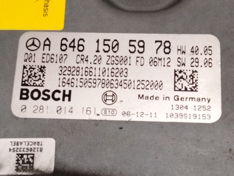 Recambio de centralita motor uce para mercedes-benz sprinter 3,5-t caja/chasis (b906) 309 cdi (906.131, 906.133, 906.135, 906.23