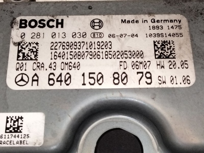 Recambio de centralita motor uce para mercedes-benz clase b sports tourer (w245) b 180 cdi (245.207) referencia OEM IAM   