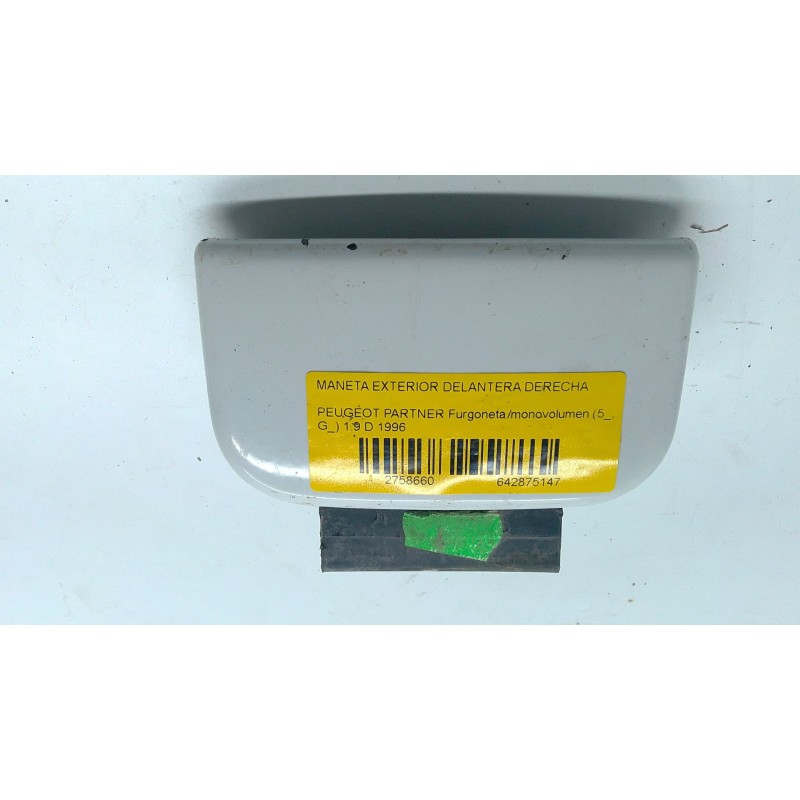 Recambio de maneta exterior delantera derecha para peugeot partner furgoneta/monovolumen (5_, g_) 1.9 d referencia OEM IAM 96200