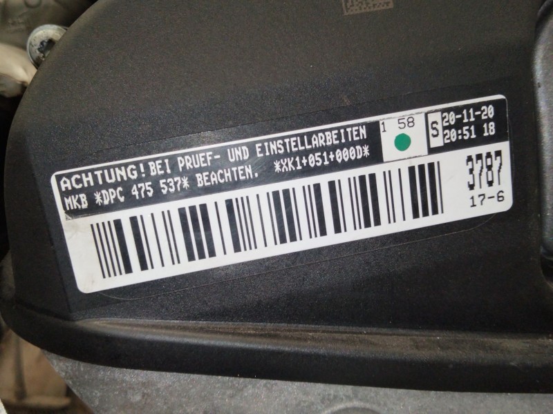 Recambio de despiece motor para volkswagen t-roc (a11, d11) 1.5 tsi referencia OEM IAM DPCA 05E100098N 