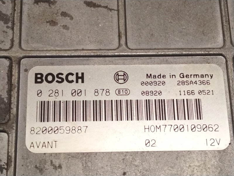 Recambio de centralita motor uce para renault clio ii (bb_, cb_) 1.9 dti (b/cb0u) referencia OEM IAM 8200059887 0281001878 H0M77