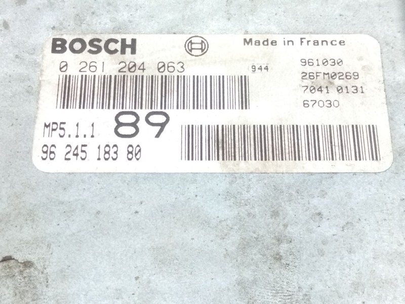 Recambio de centralita motor uce para peugeot 406 (8b) 1.8 16v referencia OEM IAM 9624518380 0261204063 26FM0269