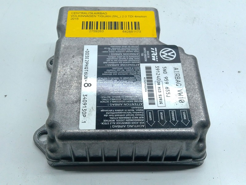 Recambio de centralita airbag para volkswagen tiguan (5n_) 2.0 tdi 4motion referencia OEM IAM 5N0959655J  