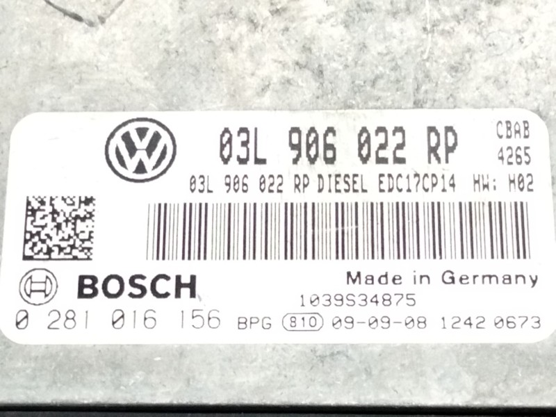 Recambio de centralita motor uce para volkswagen tiguan (5n_) 2.0 tdi 4motion referencia OEM IAM 03L906022RP 0281916156 1039S348