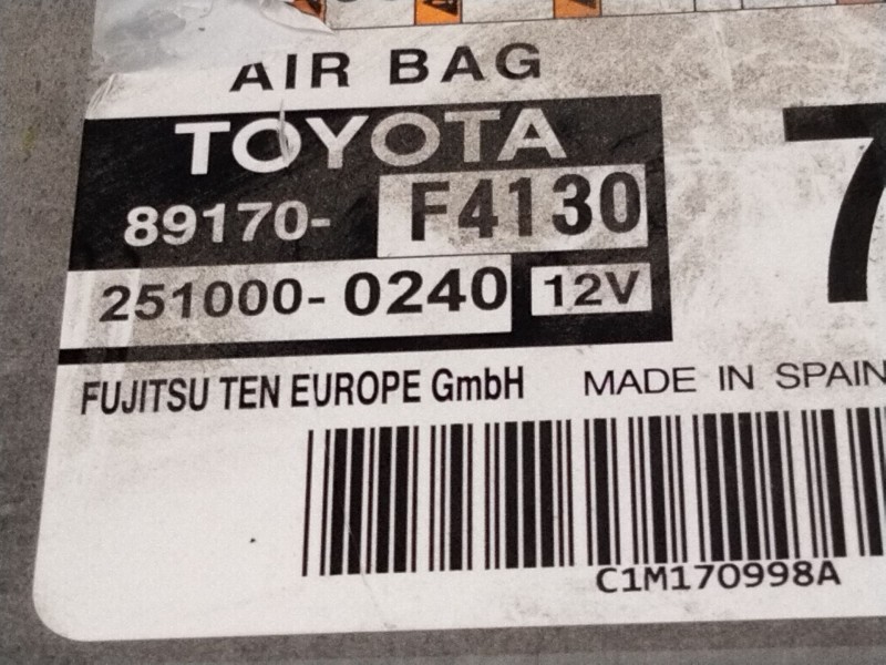 Recambio de centralita airbag para toyota c-hr (_x1_) 1.8 hybrid (zyx10_, zyx11_) referencia OEM IAM 89170F4130  