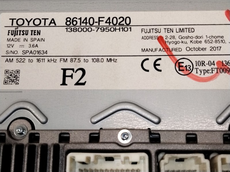 Recambio de pantalla multifuncion para toyota c-hr (_x1_) 1.8 hybrid (zyx10_, zyx11_) referencia OEM IAM 86140F4020  