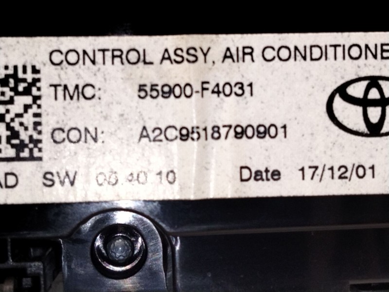 Recambio de mando calefaccion aire acondicionado para toyota c-hr (_x1_) 1.8 hybrid (zyx10_, zyx11_) referencia OEM IAM 55900F40