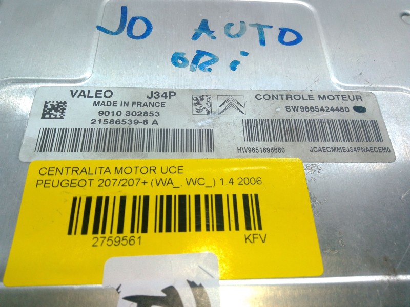 Recambio de centralita motor uce para peugeot 207/207+ (wa_, wc_) 1.4 referencia OEM IAM   