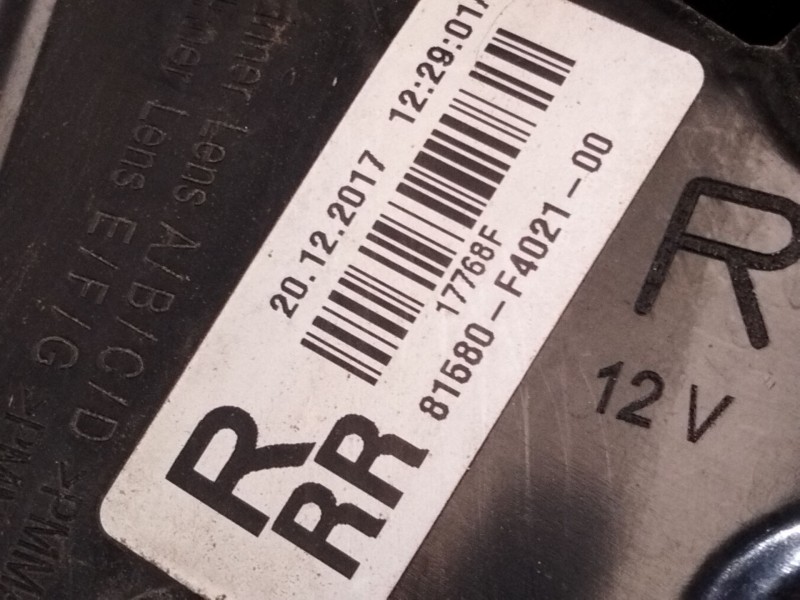 Recambio de piloto trasero derecho porton para toyota c-hr (_x1_) 1.8 hybrid (zyx10_, zyx11_) referencia OEM IAM 81580F4021  