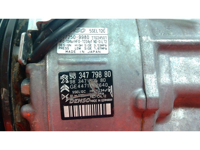 Recambio de compresor aire acondicionado para peugeot 208 i (ca_, cc_) 1.2 vti 68 / puretech 68 referencia OEM IAM   