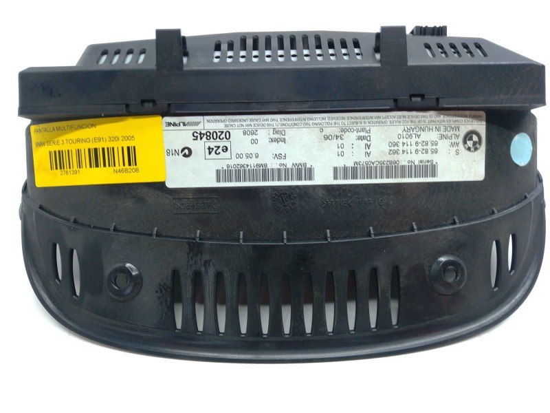 Recambio de pantalla multifuncion para bmw serie 3 touring (e91) 320i referencia OEM IAM 65829114362  