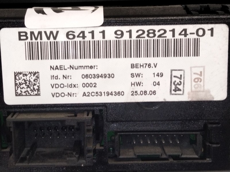 Recambio de mando calefaccion aire acondicionado para bmw serie 3 touring (e91) 320i referencia OEM IAM 9128214  