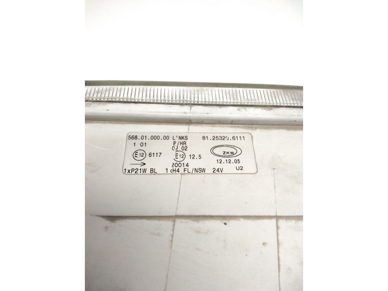 Recambio de faro antiniebla izquierdo para man tgl 12.210 tgl 12.210 4x2bb referencia OEM IAM 81253206111  