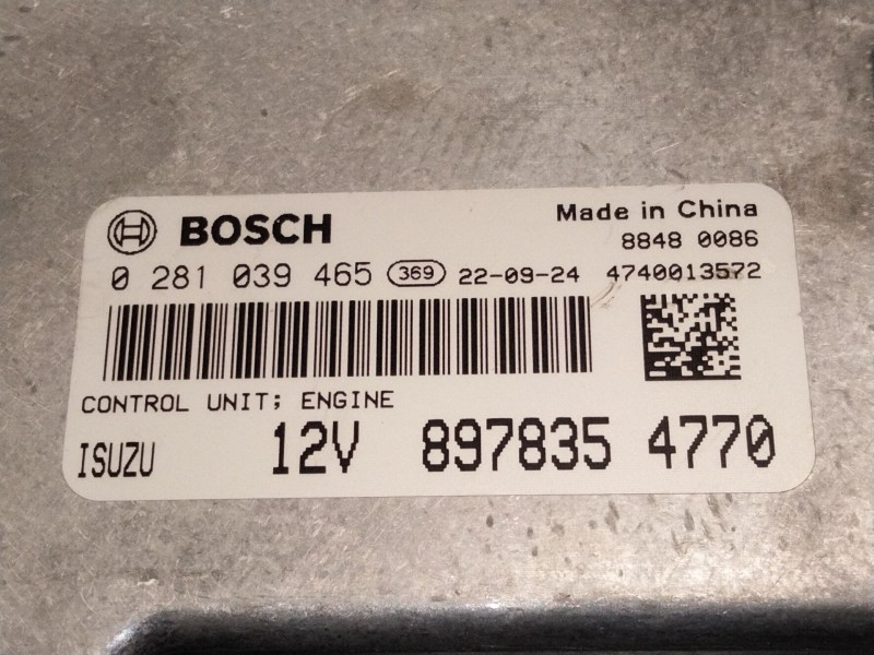 Recambio de centralita motor uce para isuzu d-max iii (tfr, tfs) 1.9 ddi (tfr87j, tfr87) referencia OEM IAM 8978354770 028103946