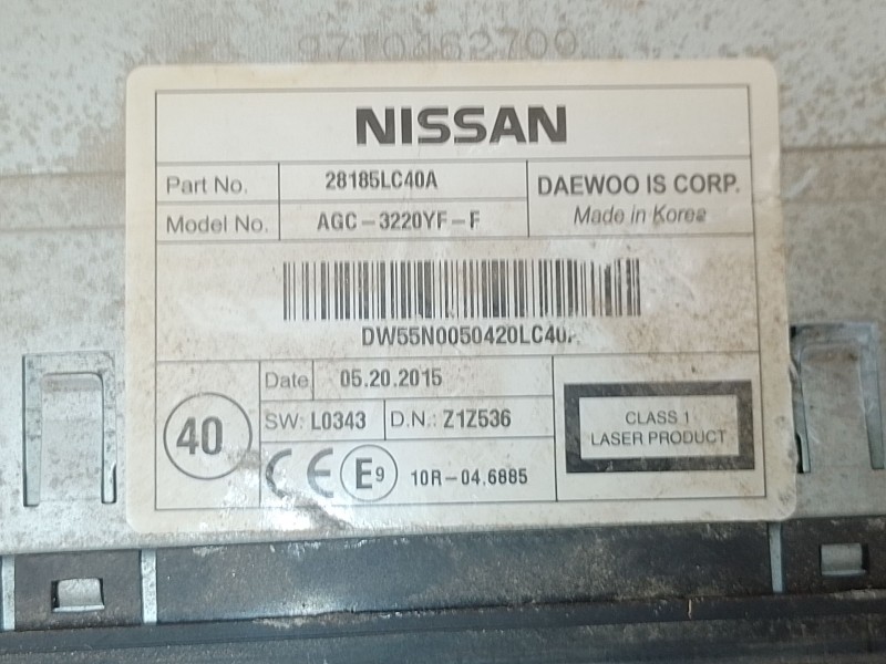 Recambio de sistema audio / radio cd para nissan nt500 35.15 referencia OEM IAM   