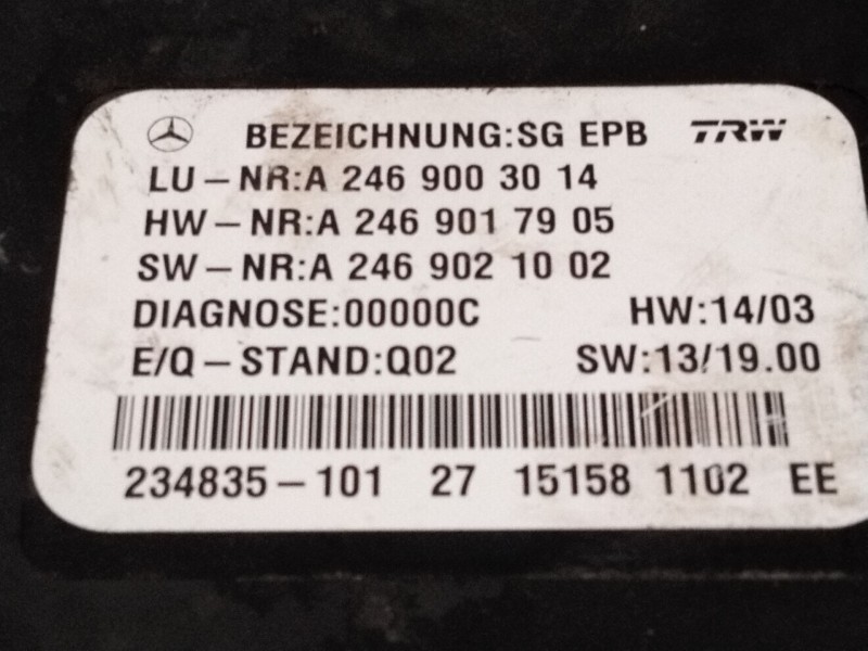 Recambio de modulo electronico para mercedes-benz clase a (w176) a 200 cdi / d (176.008) referencia OEM IAM A2469003014  