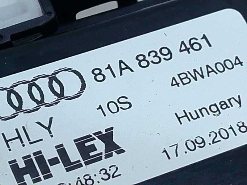Recambio de elevalunas trasero izquierdo para audi q2 (gab, gag) 1.0 tfsi referencia OEM IAM 81A839461  
