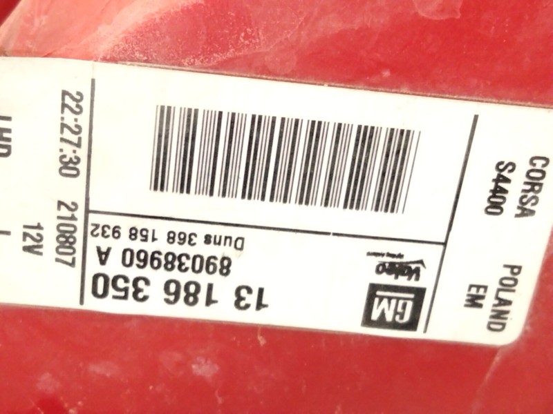 Recambio de piloto trasero izquierdo para opel corsa d furgoneta/hatchback (s07) 1.3 cdti (l08) referencia OEM IAM 13186350  