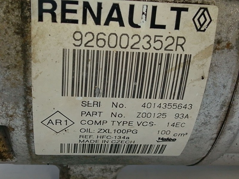 Recambio de compresor aire acondicionado para renault clio iv (bh_) 1.5 dci 90 referencia OEM IAM 926002352R  