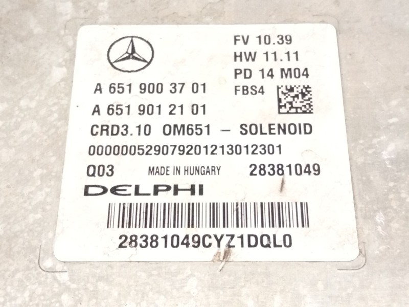 Recambio de centralita motor uce para mercedes-benz clase e (w212) e 220 cdi / bluetec (212.001, 212.002) referencia OEM IAM A65