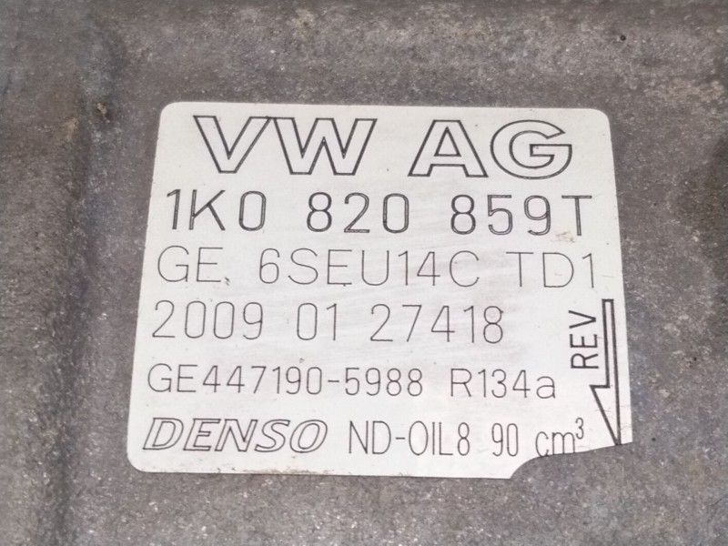 Recambio de compresor aire acondicionado para volkswagen scirocco iii (137, 138) 1.4 tsi referencia OEM IAM 1K0820859T  