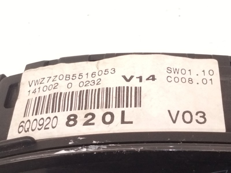 Recambio de cuadro instrumentos para volkswagen polo iv (9n_, 9a_) 1.4 tdi referencia OEM IAM 6Q0920820L  