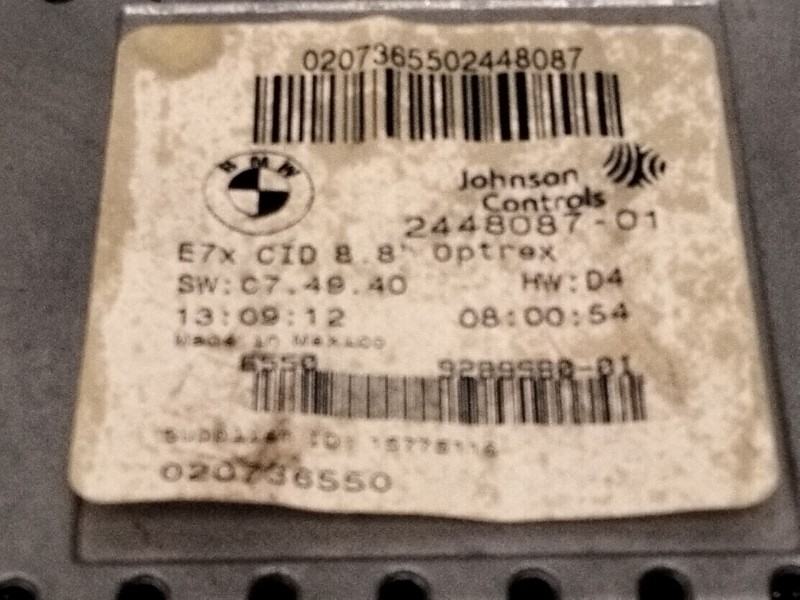 Recambio de pantalla multifuncion para bmw x5 (e70) xdrive 30 d referencia OEM IAM 244808701  