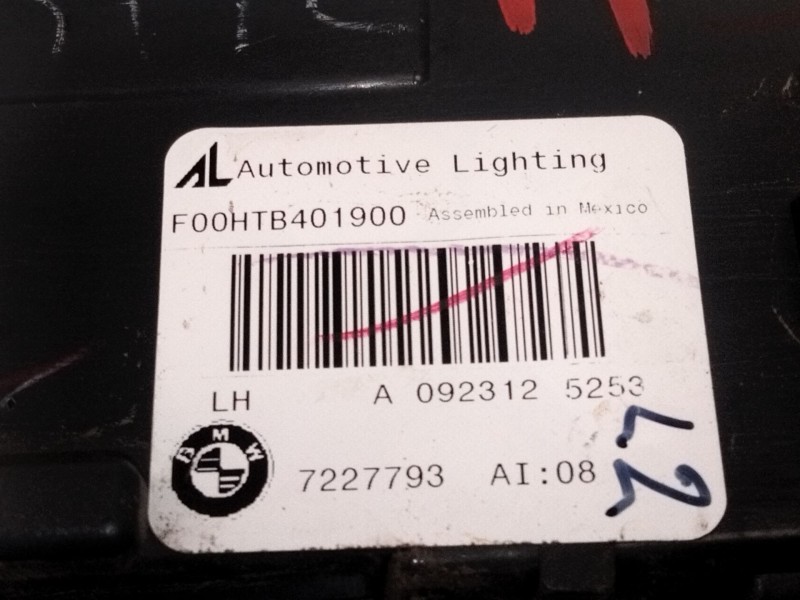 Recambio de piloto trasero izquierdo porton para bmw x5 (e70) xdrive 30 d referencia OEM IAM 7227793  
