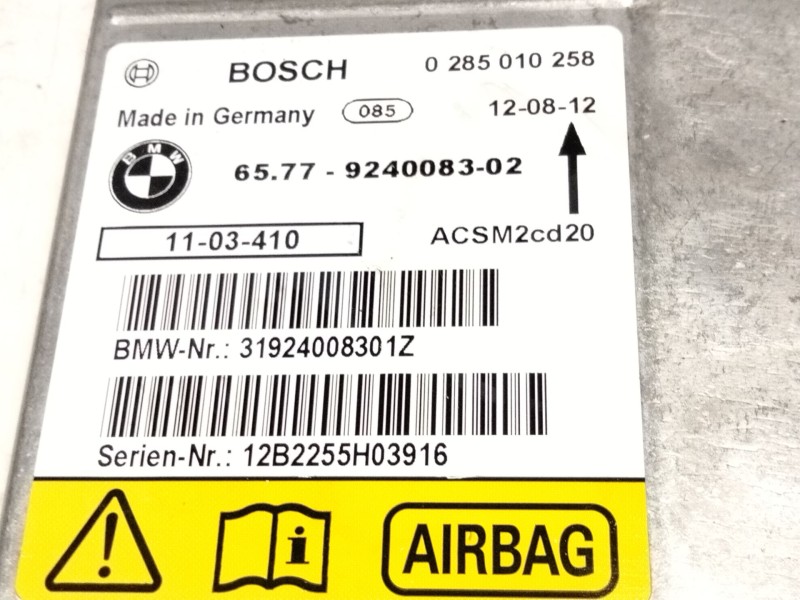 Recambio de centralita airbag para bmw x5 (e70) xdrive 30 d referencia OEM IAM 924008302  