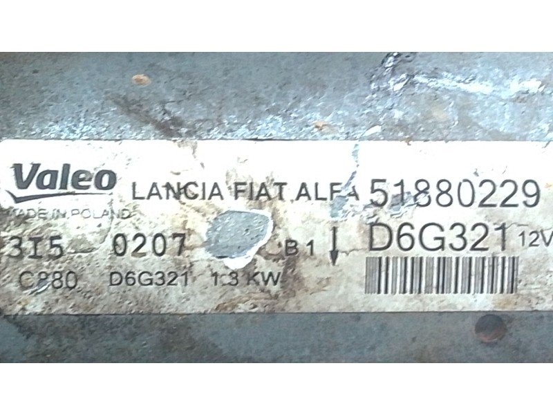 Recambio de motor arranque para opel combo furgoneta/monovolumen (x12) 1.3 cdti (b05) referencia OEM IAM 51880229  