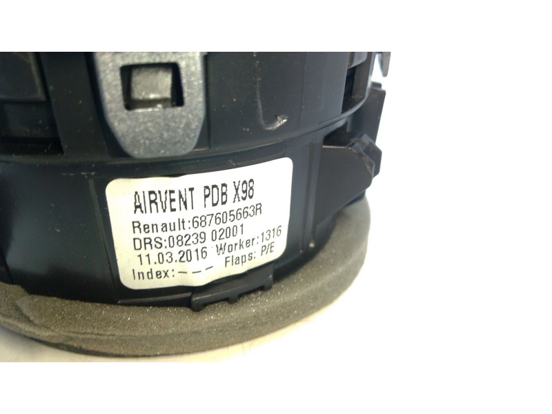 Recambio de aireador derecho para renault clio iv grandtour (kh_) 1.5 dci 90 (khn3, khn4) referencia OEM IAM 687605663R  