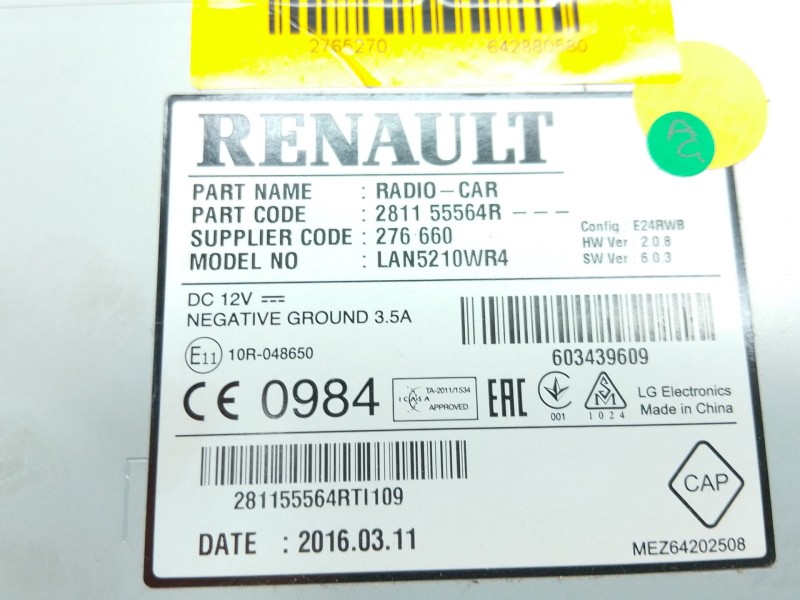 Recambio de pantalla multifuncion para renault clio iv grandtour (kh_) 1.5 dci 90 (khn3, khn4) referencia OEM IAM   
