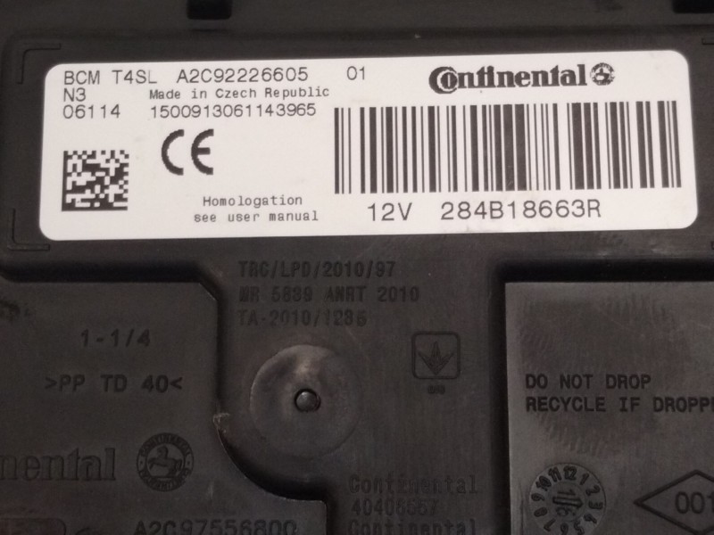 Recambio de modulo electronico para renault clio iv grandtour (kh_) 1.5 dci 90 (khn3, khn4) referencia OEM IAM 284B18663R  