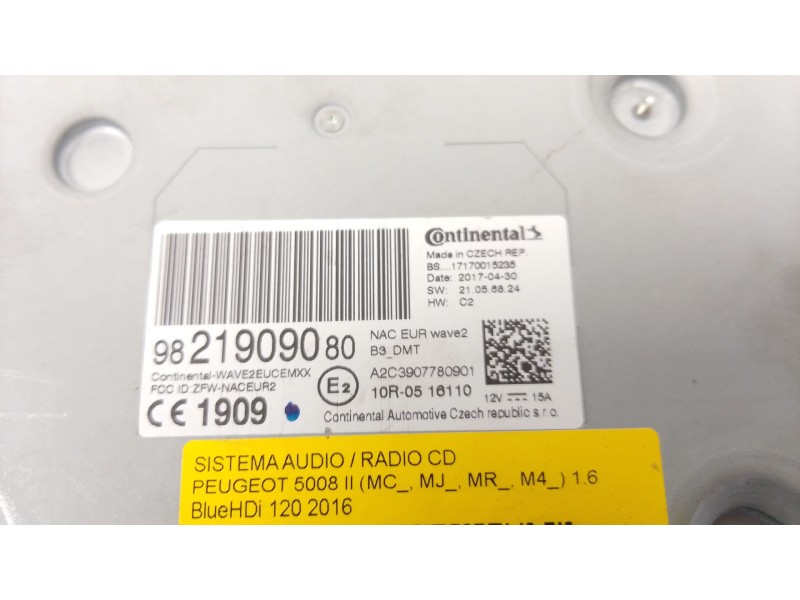 Recambio de sistema audio / radio cd para peugeot 5008 ii (mc_, mj_, mr_, m4_) 1.6 bluehdi 120 referencia OEM IAM   