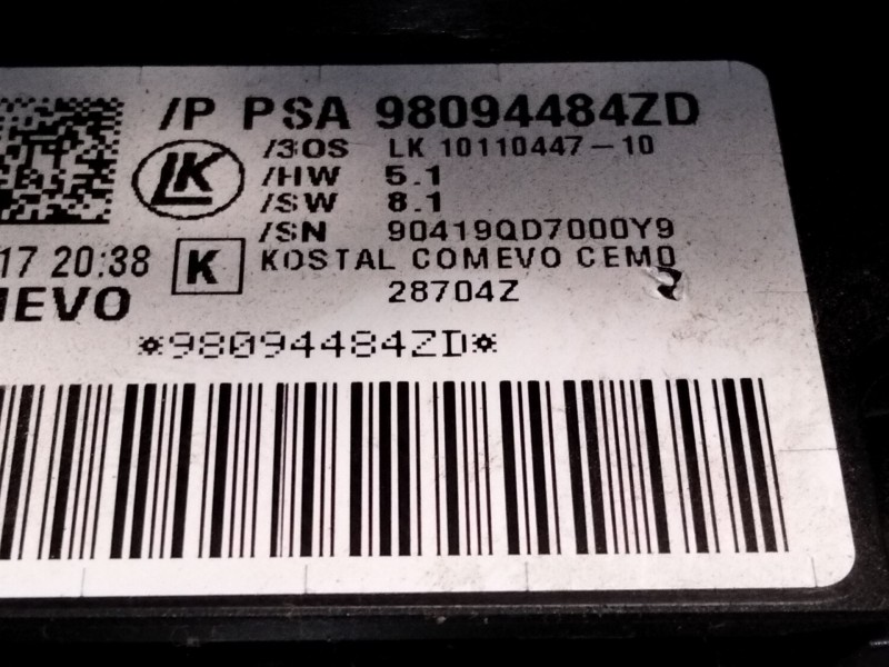 Recambio de anillo airbag para peugeot 5008 ii (mc_, mj_, mr_, m4_) 1.6 bluehdi 120 referencia OEM IAM 98094484ZD  