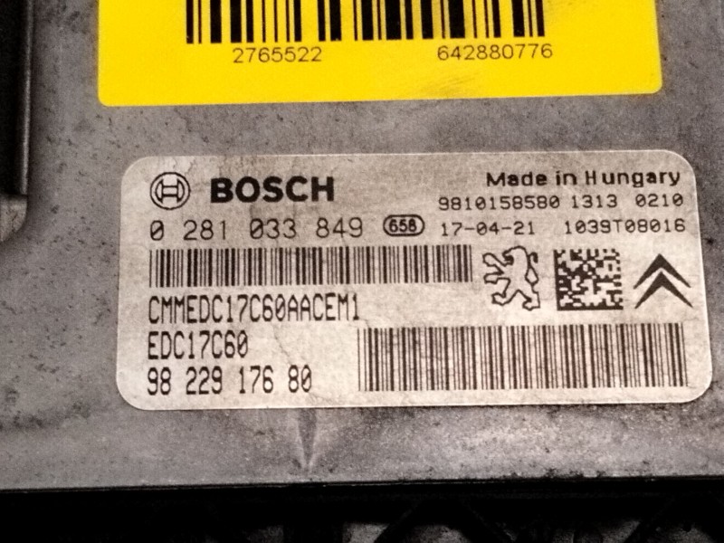 Recambio de centralita motor uce para peugeot 5008 ii (mc_, mj_, mr_, m4_) 1.6 bluehdi 120 referencia OEM IAM   