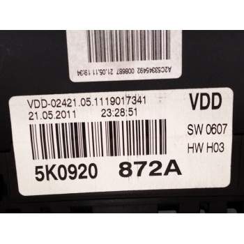 Recambio de cuadro instrumentos para volkswagen golf vi variant (aj5) 1.6 tdi referencia OEM IAM 5K0920872  