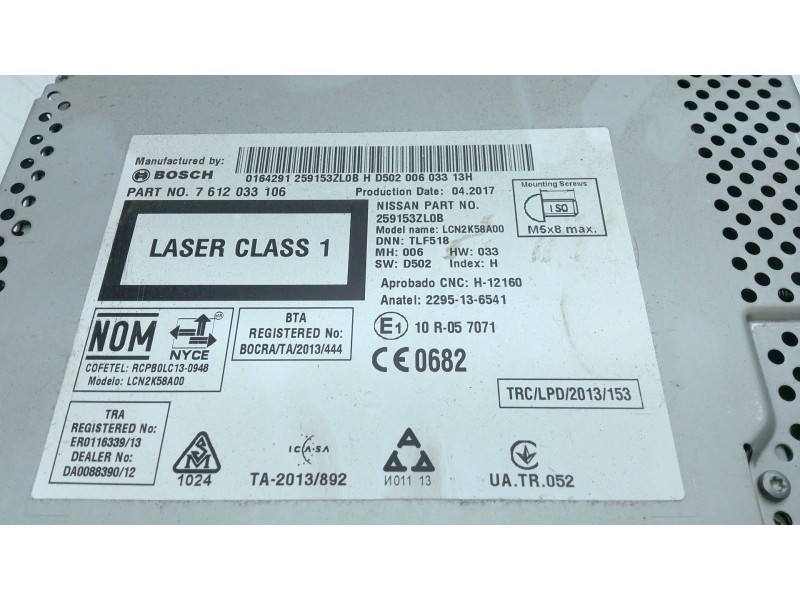 Recambio de sistema audio / radio cd para nissan pulsar hatchback (c13) 1.2 dig-t referencia OEM IAM   