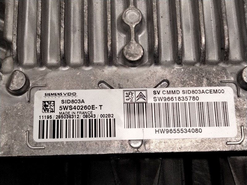 Recambio de centralita motor uce para peugeot 2008 i (cu_) 1.6 bluehdi 120 referencia OEM IAM 9661835780 5WS40260ET HW9655534080