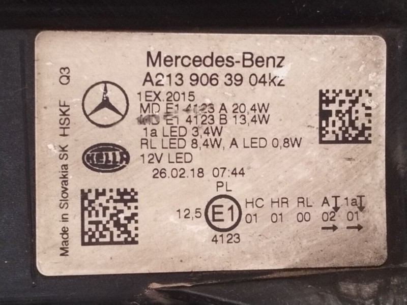 Recambio de faro izquierdo para mercedes-benz clase e (w213) e 220 d (213.004) referencia OEM IAM A2139063904  