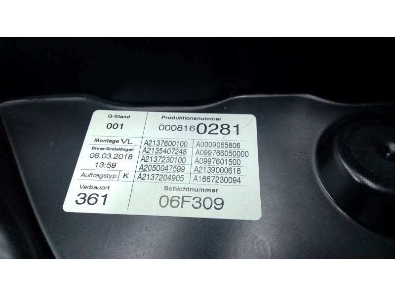 Recambio de elevalunas delantero izquierdo para mercedes-benz clase e (w213) e 220 d (213.004) referencia OEM IAM   