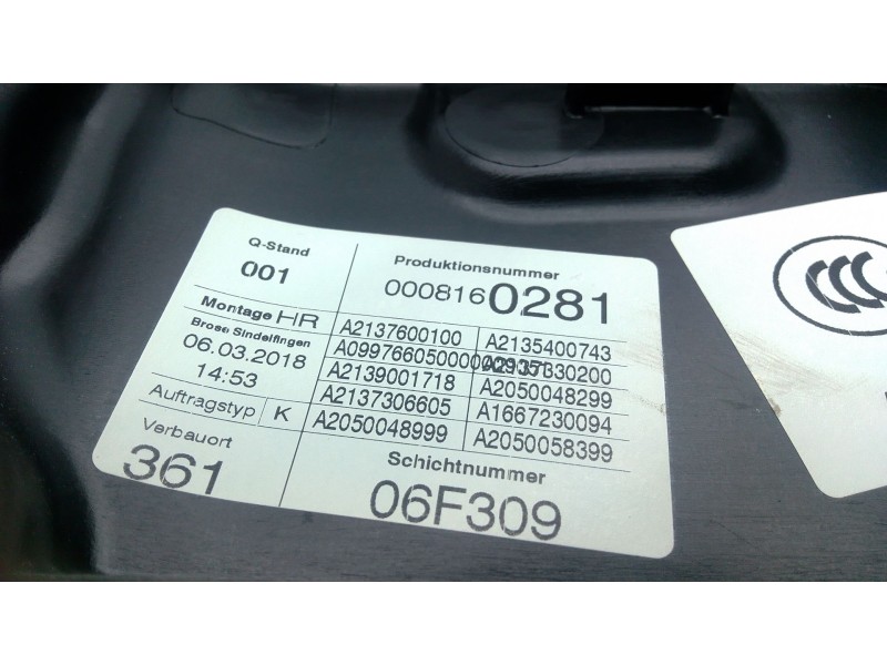 Recambio de elevalunas trasero izquierdo para mercedes-benz clase e (w213) e 220 d (213.004) referencia OEM IAM   