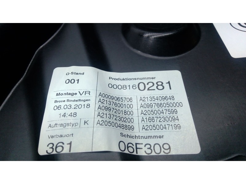 Recambio de elevalunas delantero derecho para mercedes-benz clase e (w213) e 220 d (213.004) referencia OEM IAM   