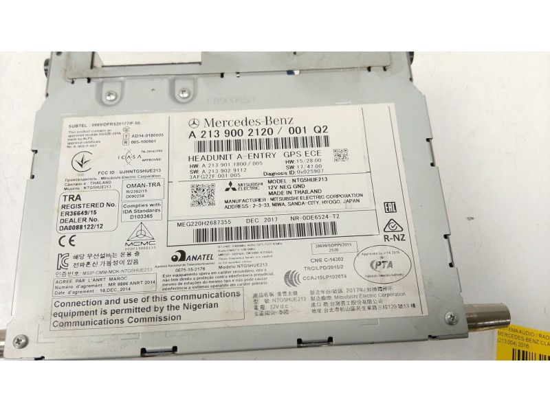 Recambio de sistema audio / radio cd para mercedes-benz clase e (w213) e 220 d (213.004) referencia OEM IAM   