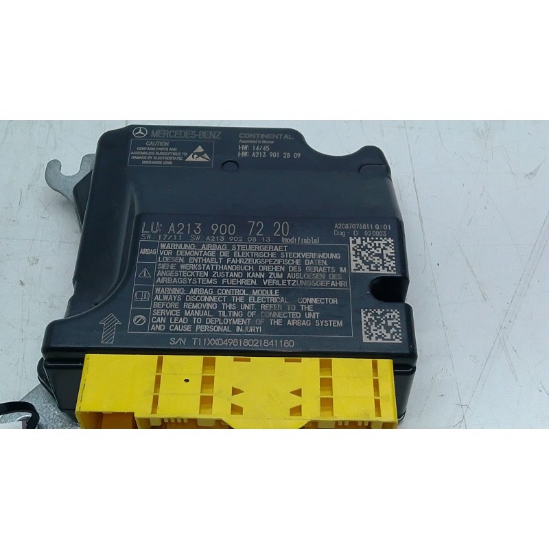 Recambio de centralita airbag para mercedes-benz clase e (w213) e 220 d (213.004) referencia OEM IAM A2139007220  