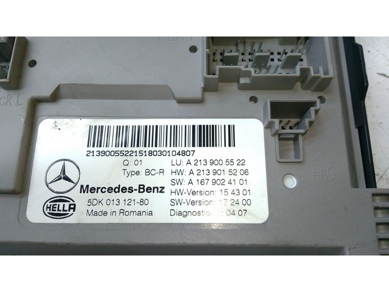 Recambio de caja fusibles para mercedes-benz clase e (w213) e 220 d (213.004) referencia OEM IAM A2139005522  