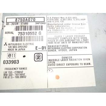 Recambio de sistema audio / radio cd para mitsubishi outlander (cw0) 2.0 di-d cat referencia OEM IAM 8750A070  