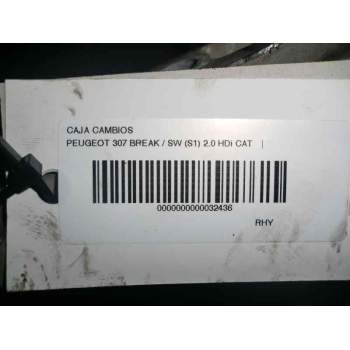 Recambio de caja cambios para peugeot 307 (s1) 2.0 hdi fap cat referencia OEM IAM RHSDW10ATED  127225