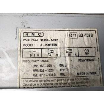 Recambio de sistema audio / radio cd para hyundai i20 classic referencia OEM IAM 961001J202  